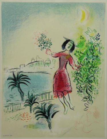 Appraisal: CHAGALL Marc Color Lithograph Bay of Nice By Charles Sorlier