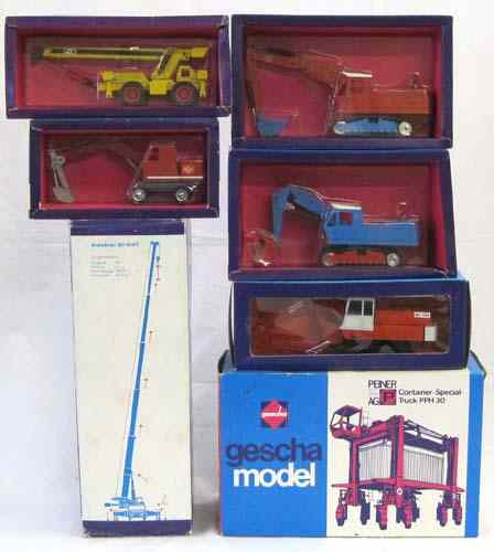 Appraisal: SEVEN GESCHA DIECAST SCALE MODELS including No's container-special-truck PPH- track