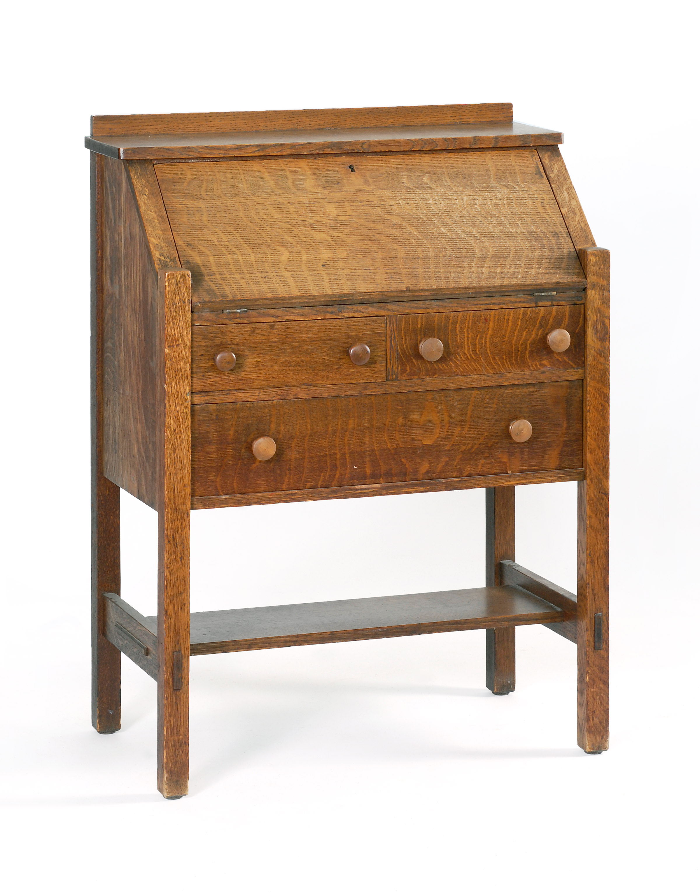 Appraisal: SMALL L J G STICKLEY SLANT-LID DESK In oak Fall