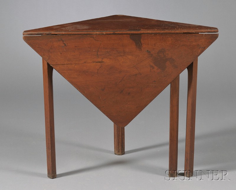 Appraisal: George III Mahogany Handkerchief Table square top with single drop-leaf