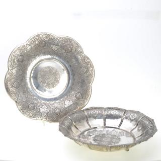 Appraisal: Persian silver footed bowls Persian silver footed bowls th c