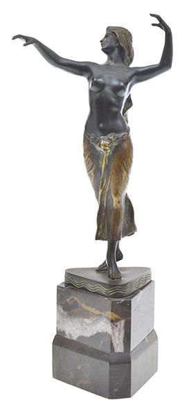 Appraisal: GEORGES MORIN GERMAN - CIRCA patinated bronze of a semi-nude