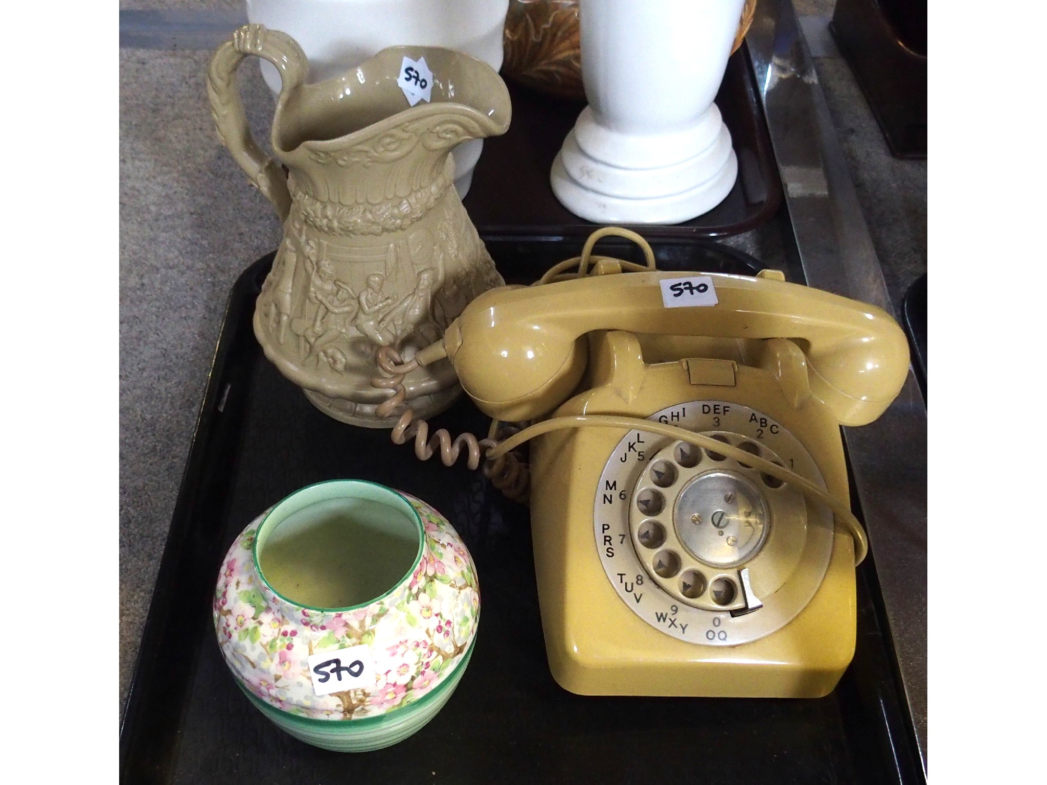 Appraisal: Shelley Maytine vase cream Bakelite telephone and a Ridgeways jug