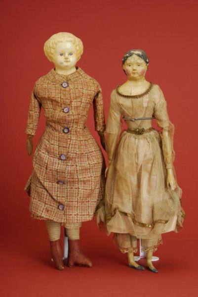 Appraisal: Lot Two Papier Mache Dolls Germany ca lot includes two