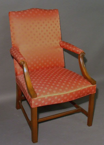 Appraisal: Lolling chair with red upholstery h x w x d