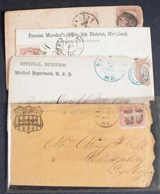 Appraisal: Four Civil War stamped covers and a remarkable soldier's letter