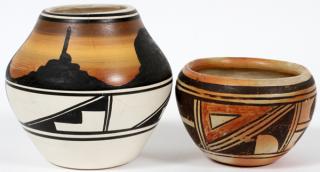 Appraisal: AMERICAN NAVAHO POTTERY POTS TWO AMERICAN NAVAHO POTTERY POTS TWO