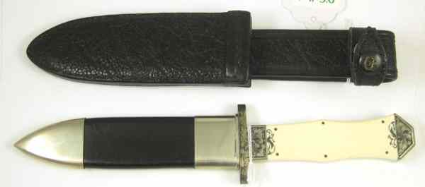 Appraisal: BUSTER WARENSKI FIXED BLADE COLLECTABLE KNIFE '' blade scroll engraved