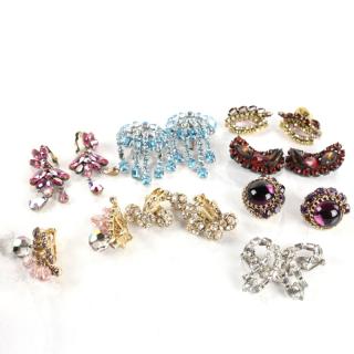 Appraisal: Pairs of Ladies Jewel Set Earrings All various clip-on examples