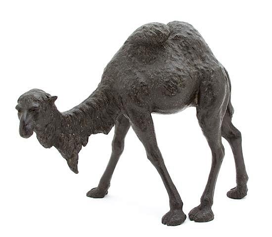 Appraisal: A Chinese Bronze Model of a Bactrian Camel Height x