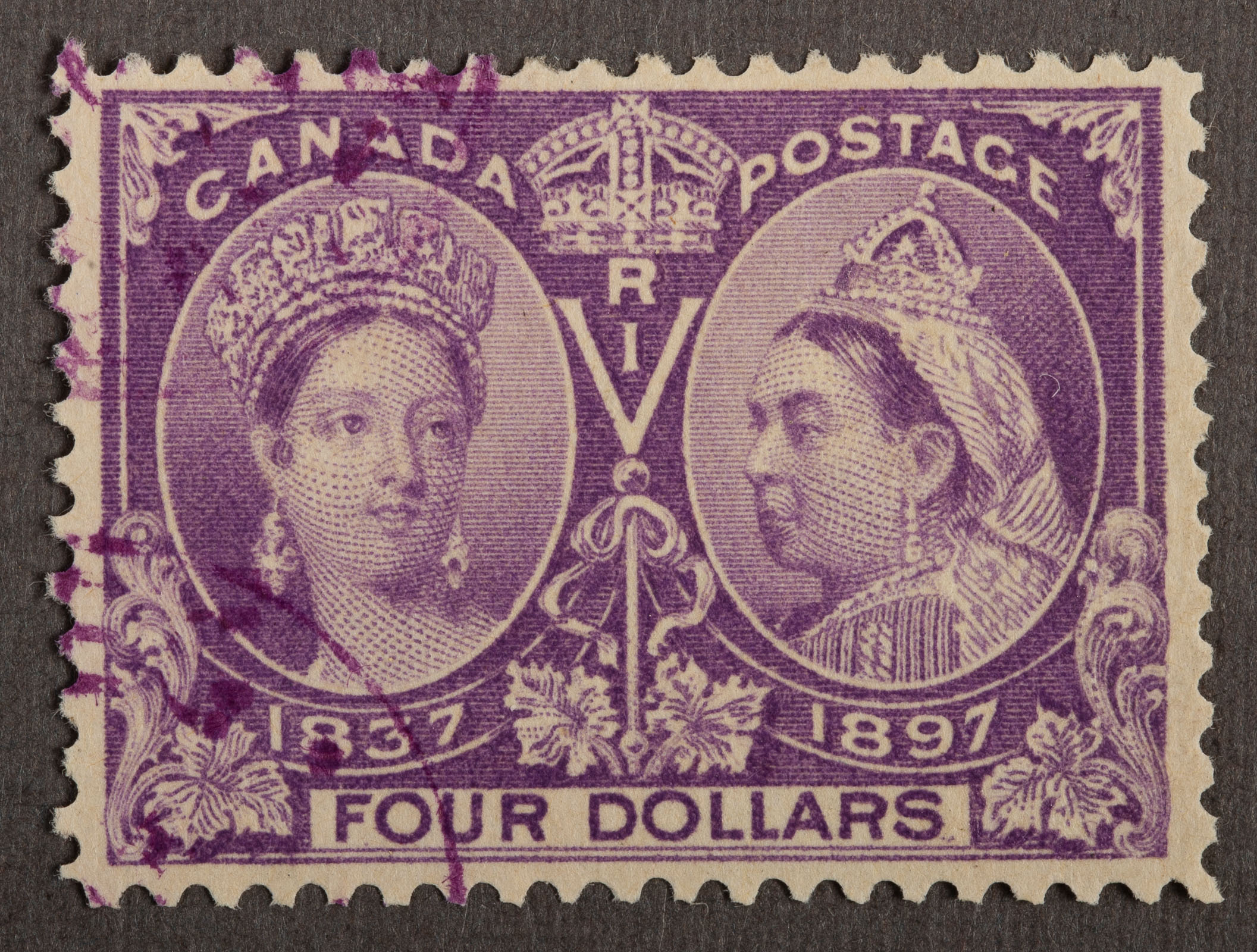 Appraisal: CANADA POSTAGE STAMP Scott Used with a light violet cancellation