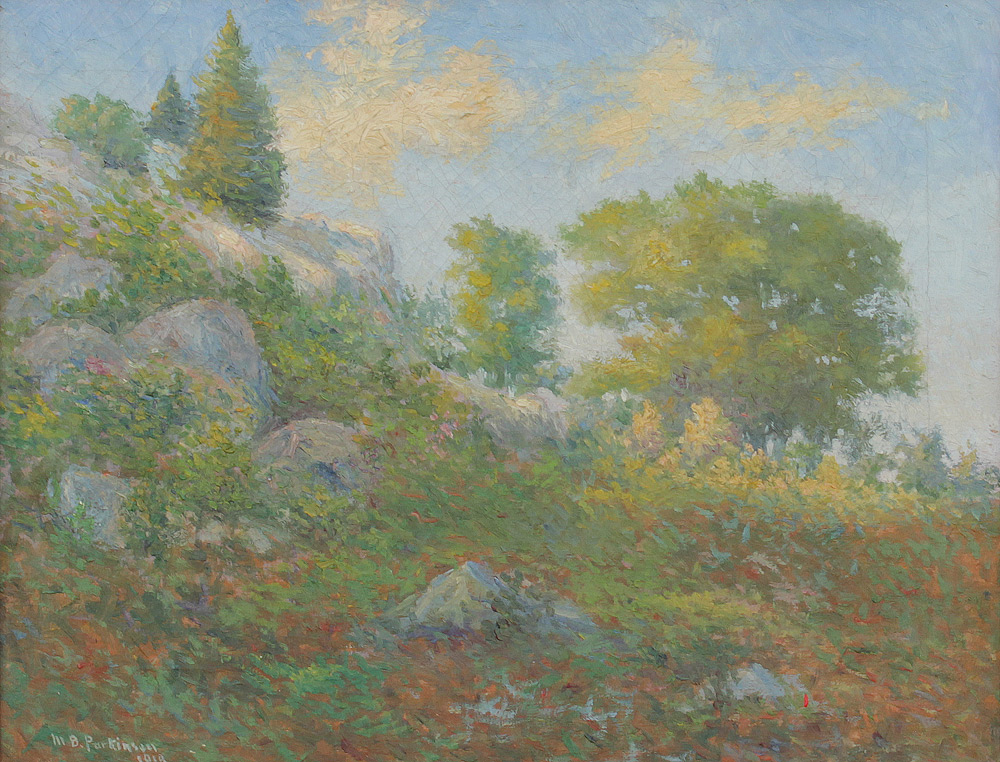 Appraisal: PARKINSON M B American th Century Rocky Summer Landscape Oil