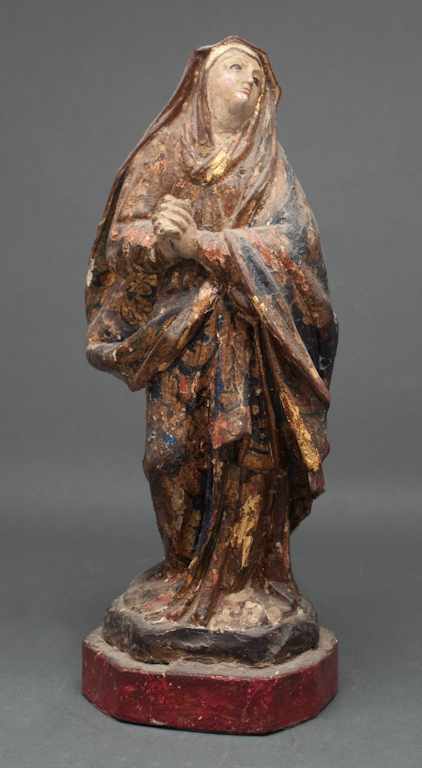 Appraisal: Spanish Colonial carved and polychrome wood santos figure of St