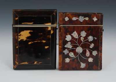 Appraisal: Two Tortoise Shell Calling Card Cases The first in a