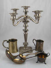 Appraisal: A small quantity of silver plate including a four branch