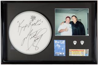 Appraisal: Meat Loaf and Friends Autographed Concert Memorabilia Display Shadowbox display