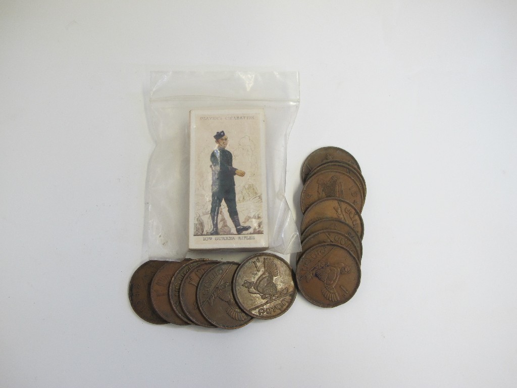 Appraisal: A lot comprising box of coins and some cigarette cards