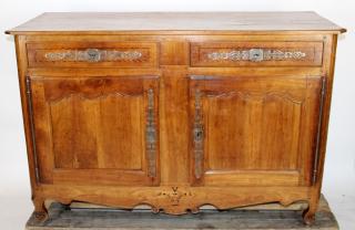 Appraisal: French Louis XV buffet bas in cherry French early th