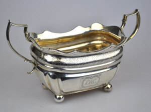 Appraisal: A George III Irish silver two-handled sugar basin with engraved