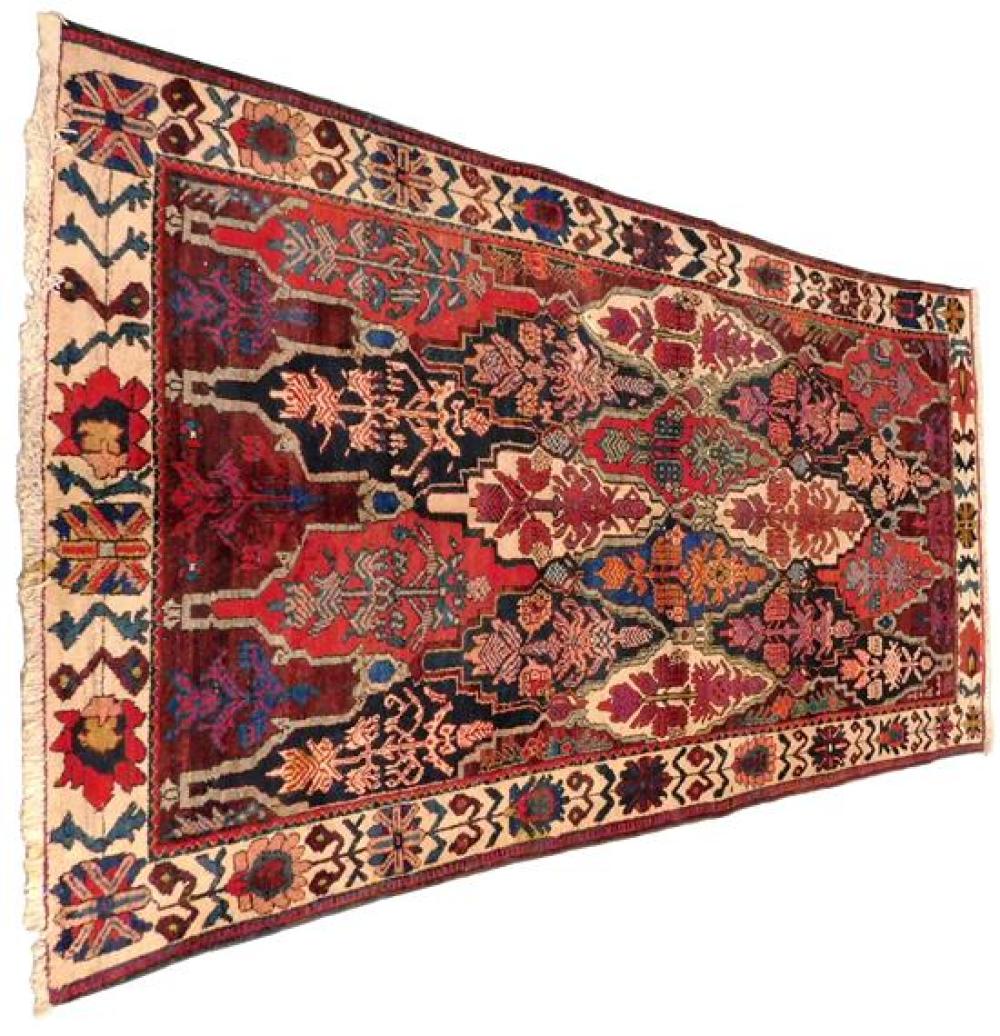 Appraisal: RUG Semi-Antique Persian Bakhtiari ' x ' field with burgundy