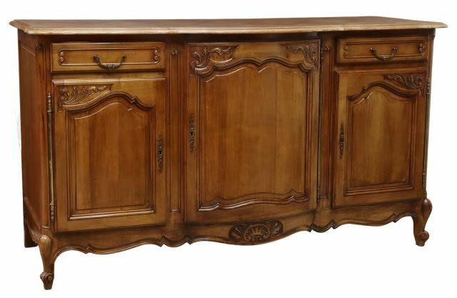 Appraisal: French Louis XV style fruitwood sideboard mid to late th