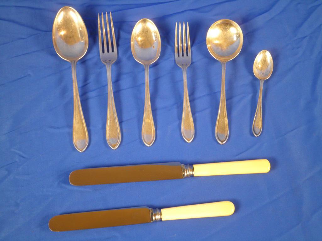 Appraisal: A set of Sandringham pattern silver cutlery comprising soup spoons