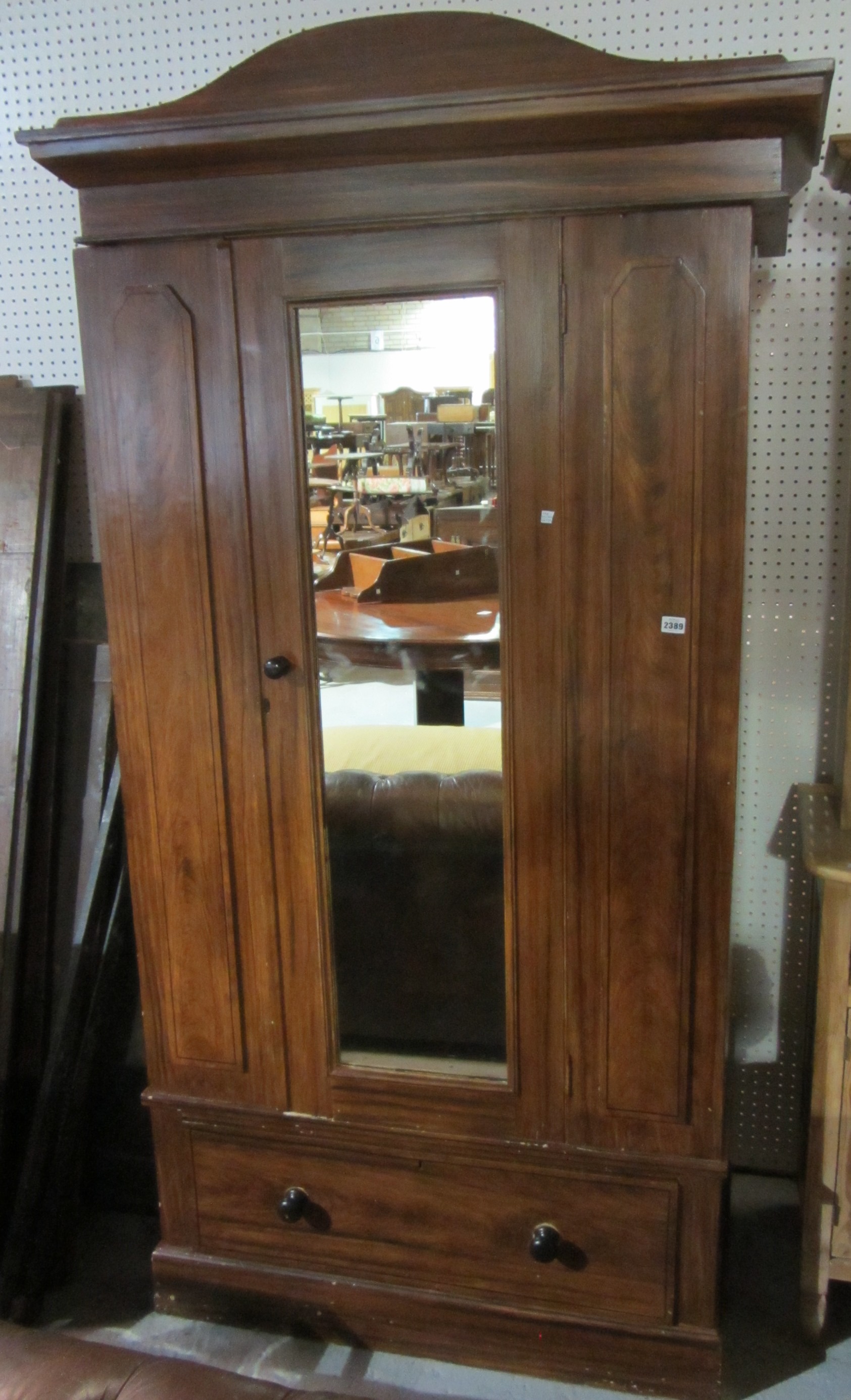 Appraisal: A th century faux walnut single wardrobe