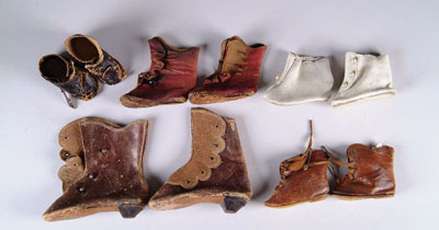 Appraisal: LOT OF PAIRS OF GERMAN DOLL BOOTS Measuring to in