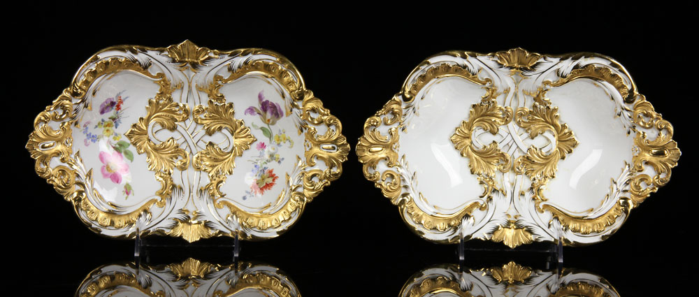 Appraisal: - Two Meissen Lobed Bowls Lot of two Meissen lobed