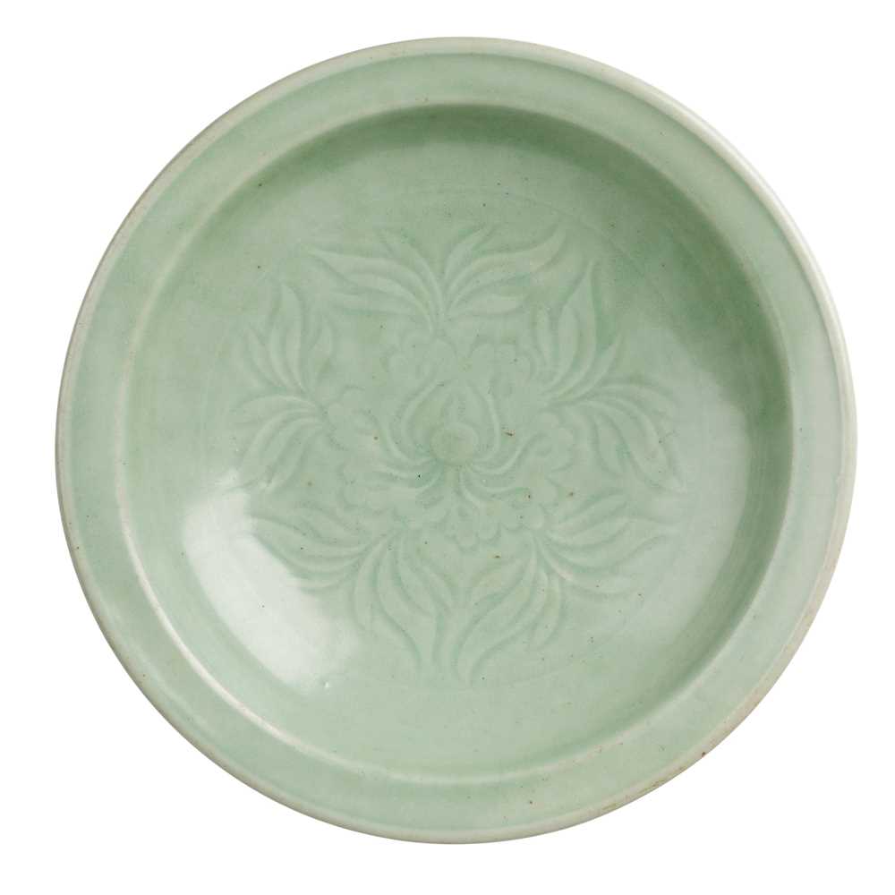 Appraisal: CELADON 'FLOWER' PLATE TH CENTURY the centre of the interior