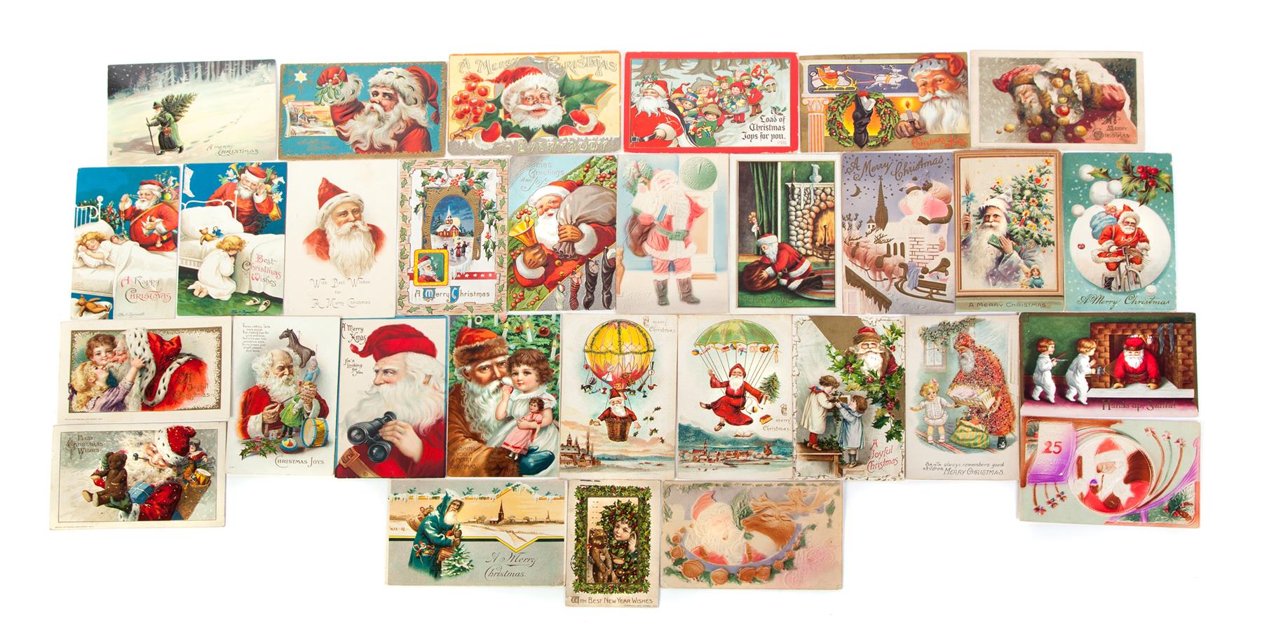 Appraisal: THIRTY CHRISTMAS POSTCARDS American and German late th-early th century