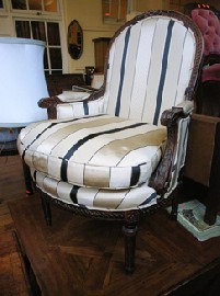 Appraisal: LOUIS STYLE UPHOLSTERED ARM CHAIR