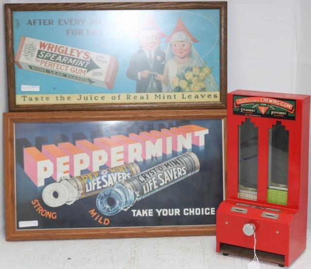 Appraisal: -PIECE LOT TO INCLUDE CENT DELICIOUS CHEWINGGUM DISPENSER EXCELLENT OVERALL