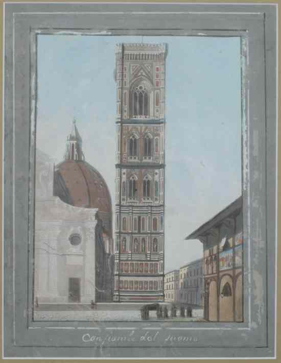 Appraisal: ITALIAN SCHOOL th th century CONFRANILE DEL DUOMO gouache -