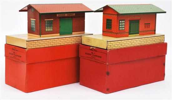 Appraisal: Two Hornby Trains No Goods Platforms one with cream platform