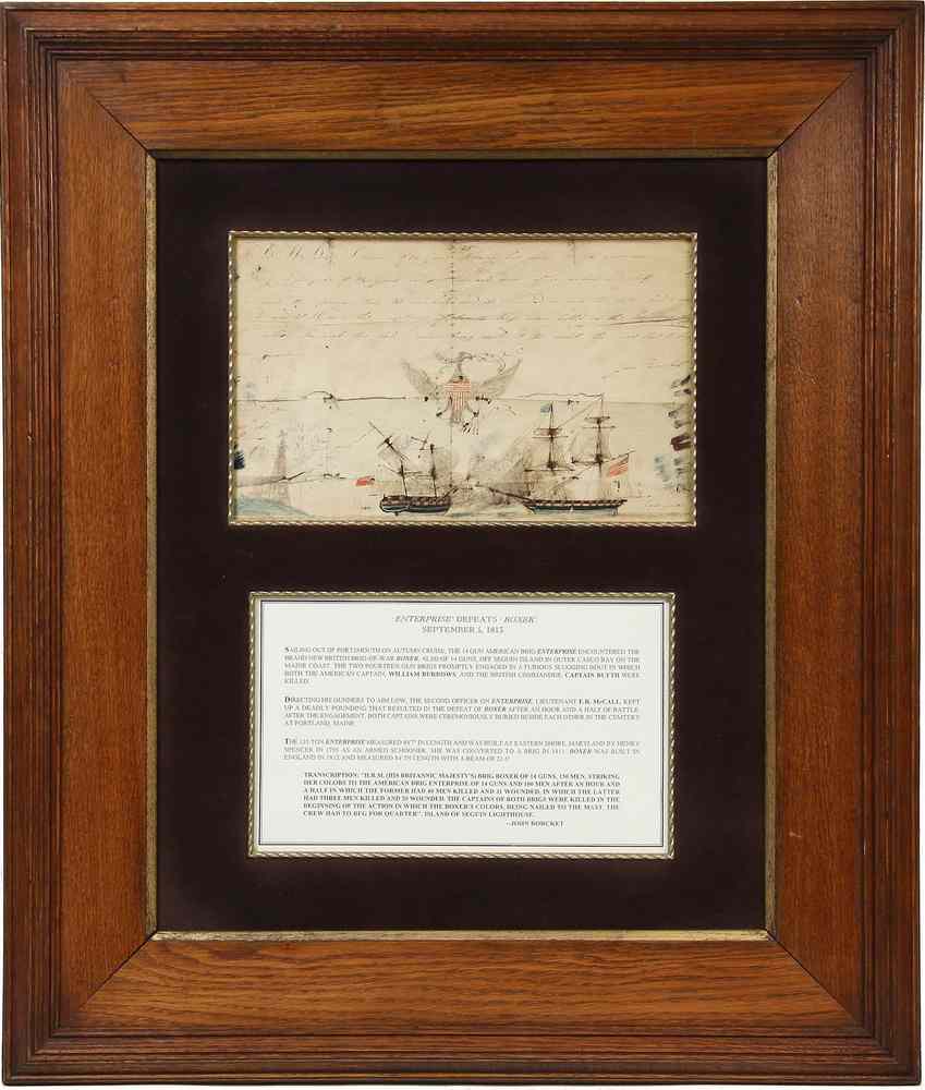 Appraisal: HISTORIC NAVAL ILLUSTRATION - Inscribed Watercolor possibly Sailor-Made of the