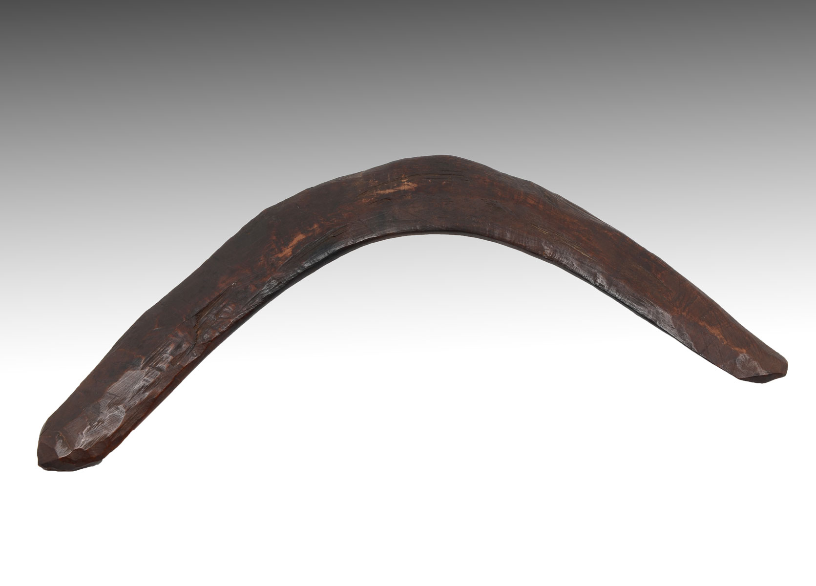 Appraisal: EARLY EXHIBITED ABORIGINAL BOOMERANG Early Aboriginal returning boomerang for hunting