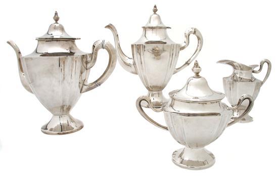 Appraisal: Mexican Sterling Silver Tea and Coffee Service comprising a coffee