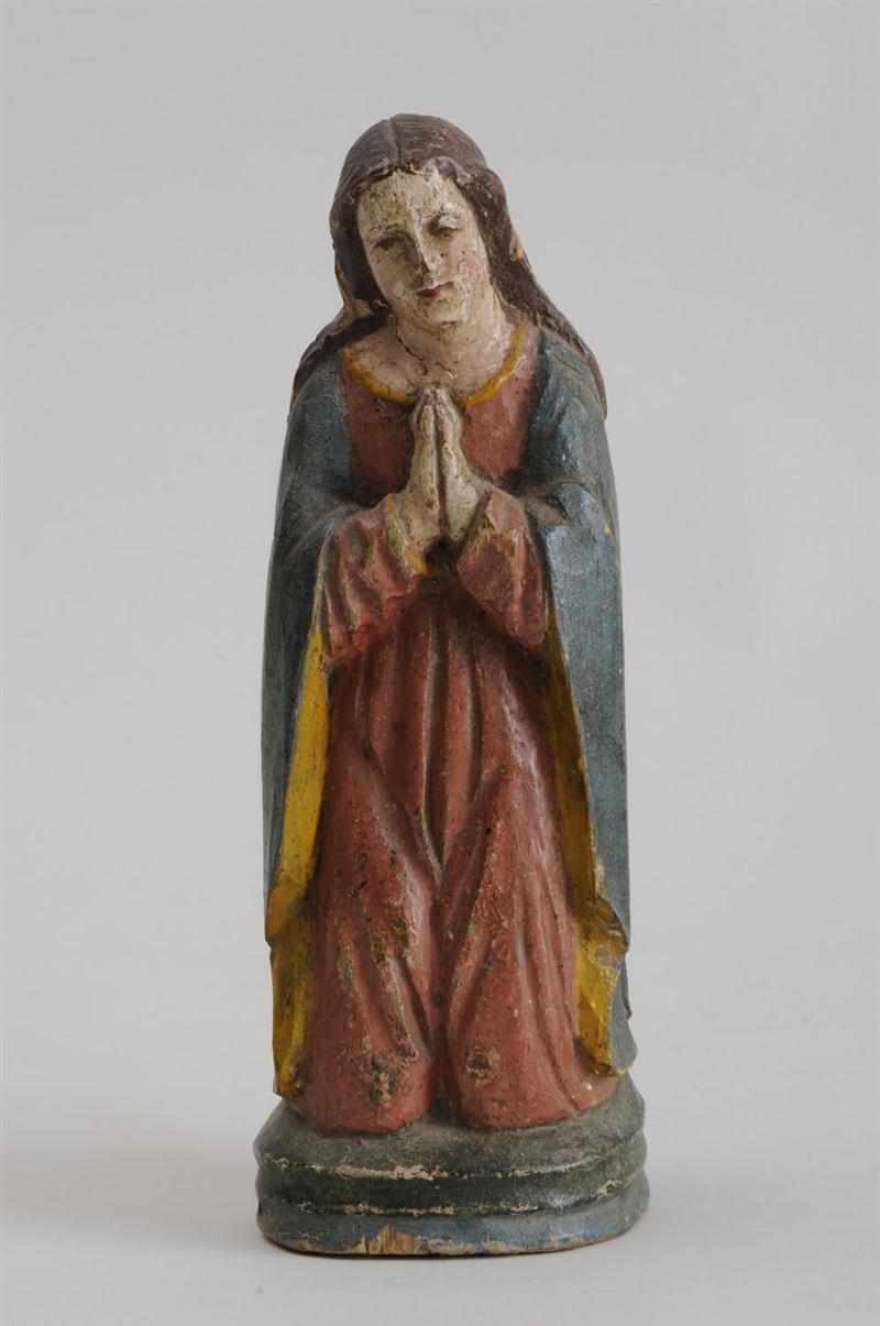 Appraisal: CONTINENTAL BAROQUE CARVED AND PAINTED WOOD FIGURE OF THE KNEELING