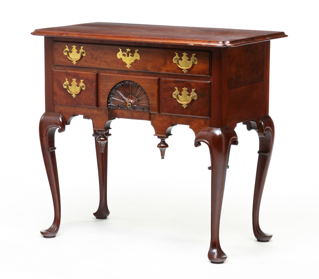 Appraisal: AMERICAN CHIPPENDALE STYLE DRESSING TABLE Dated cherry with oak secondary