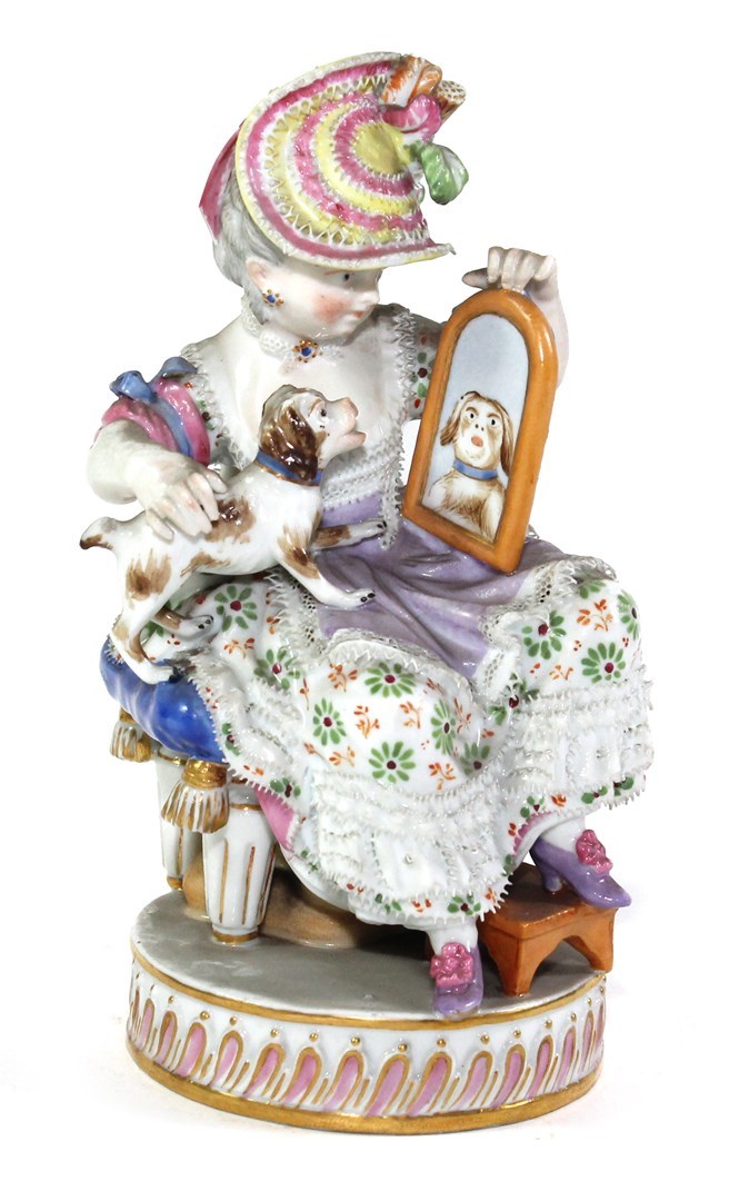 Appraisal: A Meissen porcelain figure modelled as a Victorian lady in