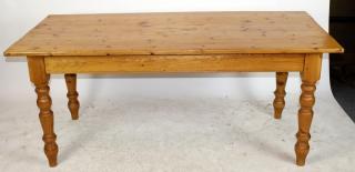 Appraisal: American pine farnhouse table American pine farmhouse table h x