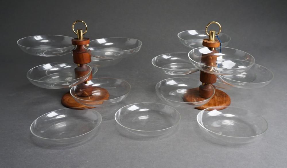 Appraisal: PAIR ILLUMS BOLIGHUS DANISH TEAK DISH RACKS AND GLASS DISHESPair