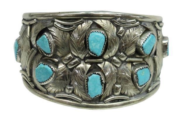 Appraisal: Native American silver content unknown cuff bracelet likely Navajo Dine