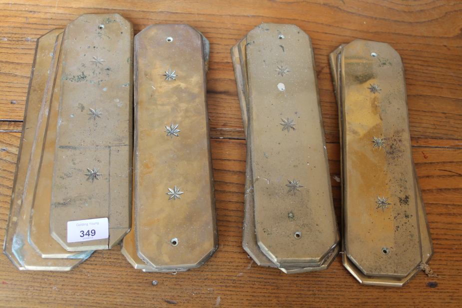 Appraisal: Eighteen brass door finger plates