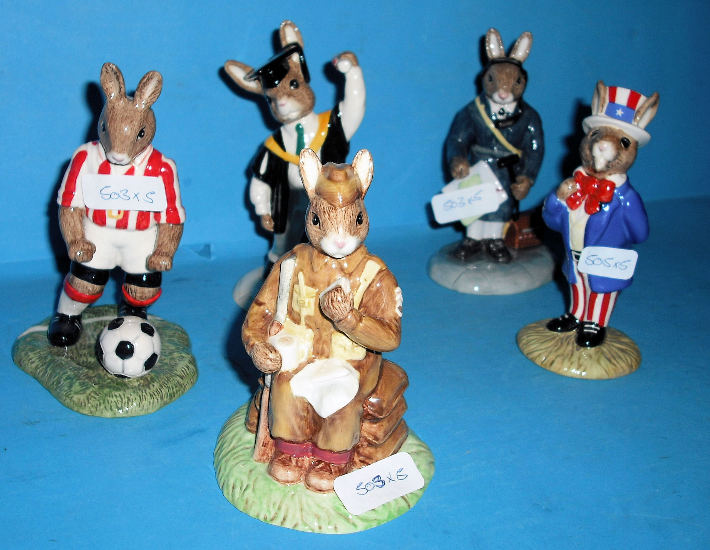 Appraisal: Royal Doulton Bunnykins figures He Shoots He Scores DB Graduation