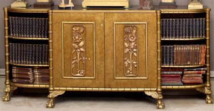 Appraisal: Neoclassical style carved and gilt library cabinetfirst half th century