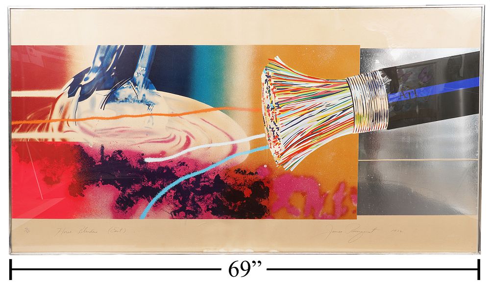 Appraisal: James Rosenquist 'Horses Blinders East' Silkscreen James Rosenquist America -