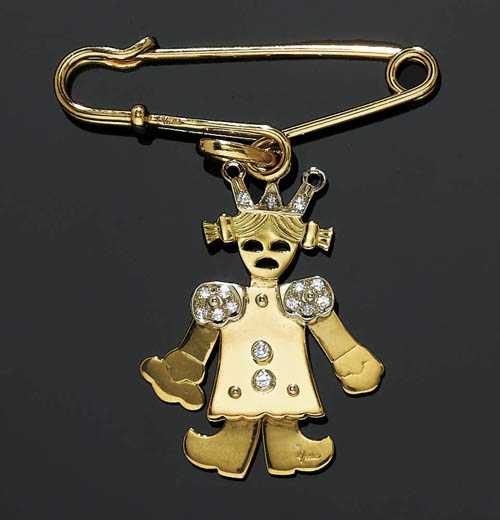 Appraisal: GOLD AND DIAMOND PENDANT POMELLATO Yellow and white gold Ref