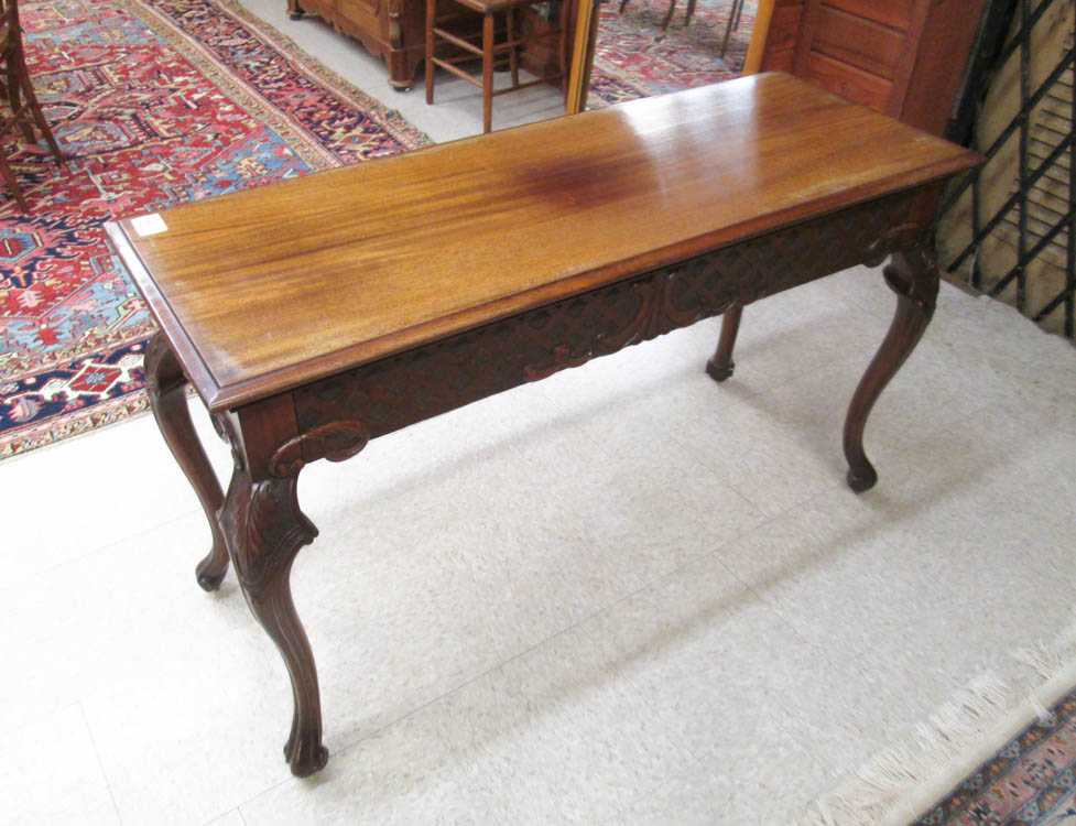 Appraisal: LOUIS XV STYLE CARVED MAHOGANY SOFA OR CONSOLE TABLE American